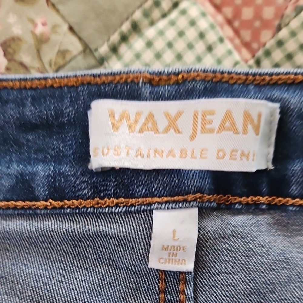 Wax Jean Women's Distressed Blue Denim Shorts - Picture 5 of 9